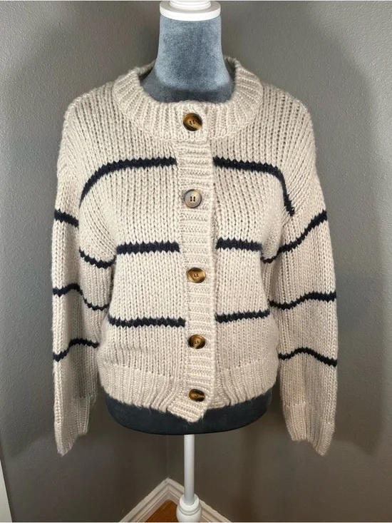 VICI Clement Striped Button-Up Knit Cardigan Sweater Size XS - Picture 4 of 13
